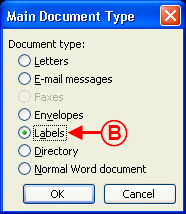 Labels or envelopes Word 2002-2003 002.png
