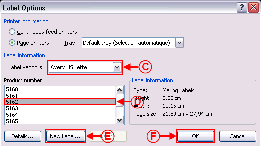 Labels or envelopes Word 2007 002.png